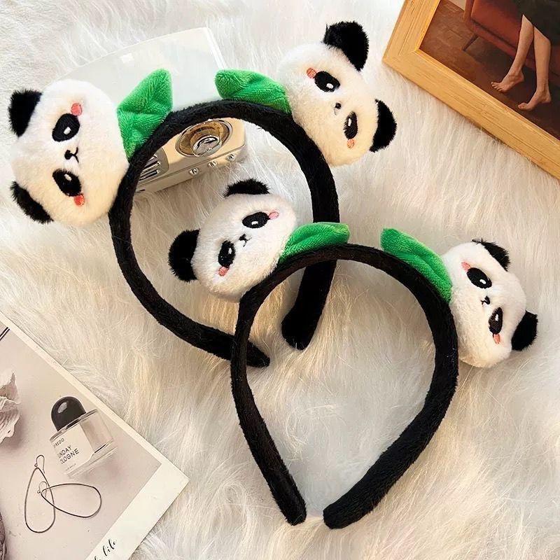 Cute Panda Headbands For Girls kawaii Spa Hairbands Women Makeup head band Wash face Hair bands green Hair Hoop Headwear