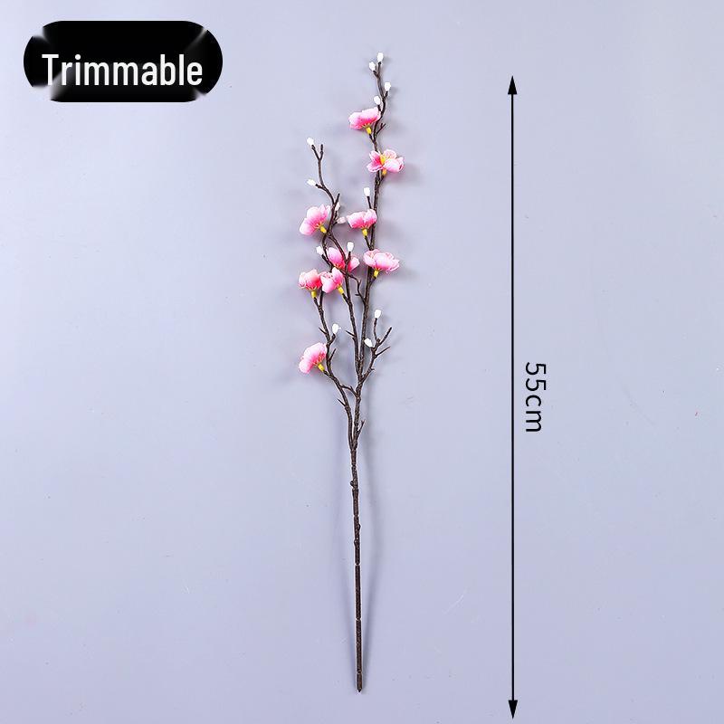 Artificial Red Plum and Peach Blossom Bouquet for Indoor Home Decoration