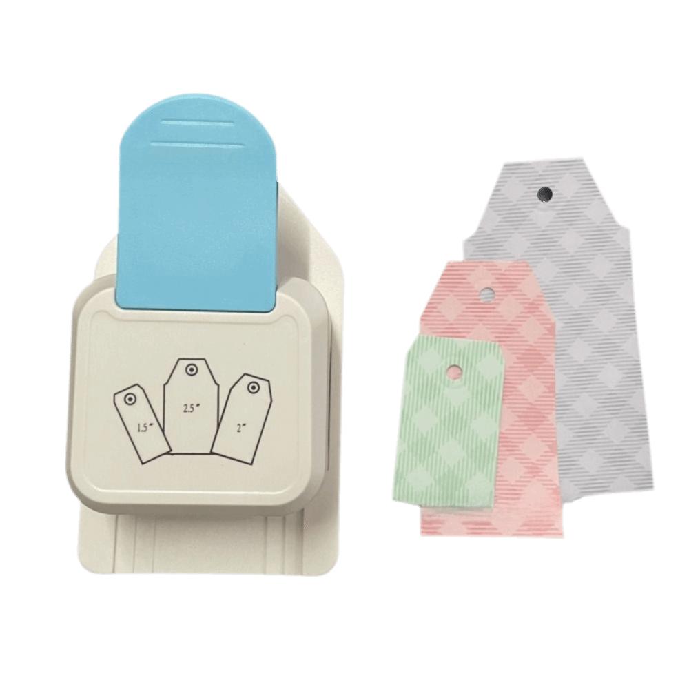 3 in 1 Label Punch Easy to Operate 1.5in+2in+2.5in Corner Paper Punch White and Blue Sturdy Plastic Alloy Paper Crafting Punch