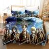 3D Anime Attack on Titan Riesen Bettwäsche Sets Bettbezug Set Mit Kissenbezug Einzelbett Doppelbett Queen King Bettwäsche Bettwäsche