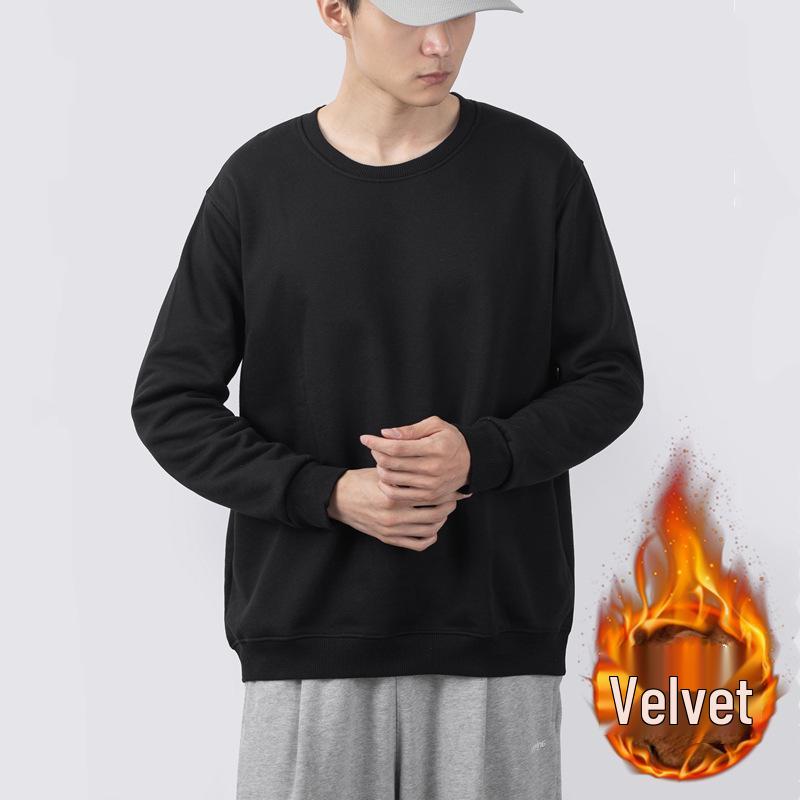 Men's Oversized Korean Style Crew Neck Sweatshirt, Versatile Long Sleeve for Autumn/Winter