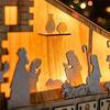 Nativity Scene House Advent 24 Days Wooden Christmas Decor Crafts Countdown Calendar Drawer With LED Light For Indoor Holiday