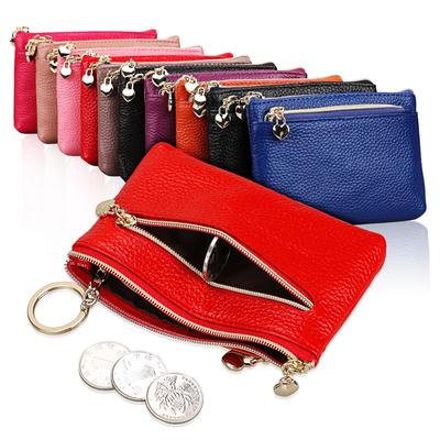 Genuine Leather Women's Coin Purse and Car Key Holder Clutch