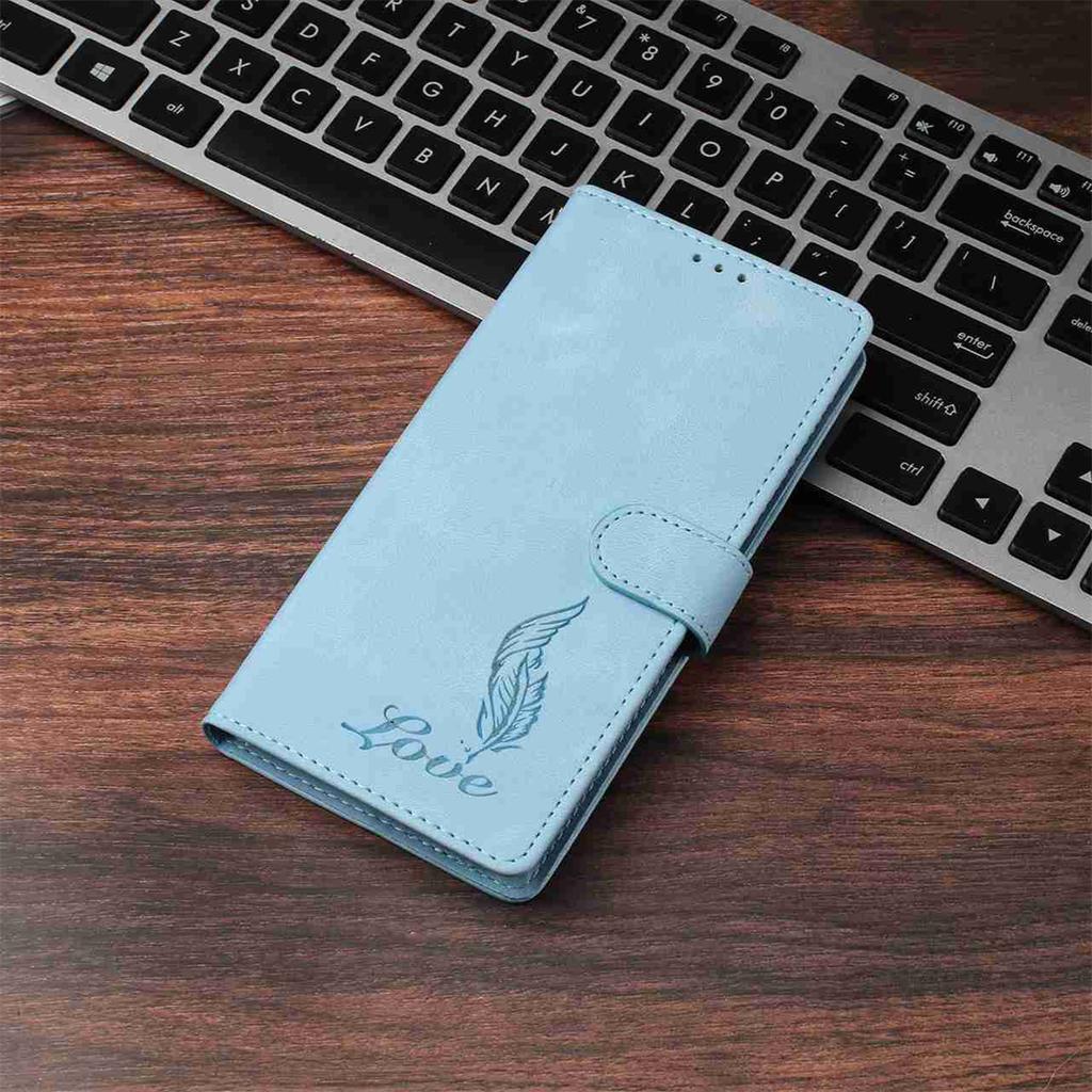 Kielkalligraphie Feder Geprägtes Muster Flip Card Design Brieftasche Hülle für Motorola Moto E13 E20 G05 G54 Edge 40...(8-Farben)