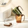 Inverted Draining Mouthwash Cup Clear Toothbrush with Handle Plastic Holder Easy Clean Wide Mouth Tumbler Storage Slot Modern Bathroom Accessory for