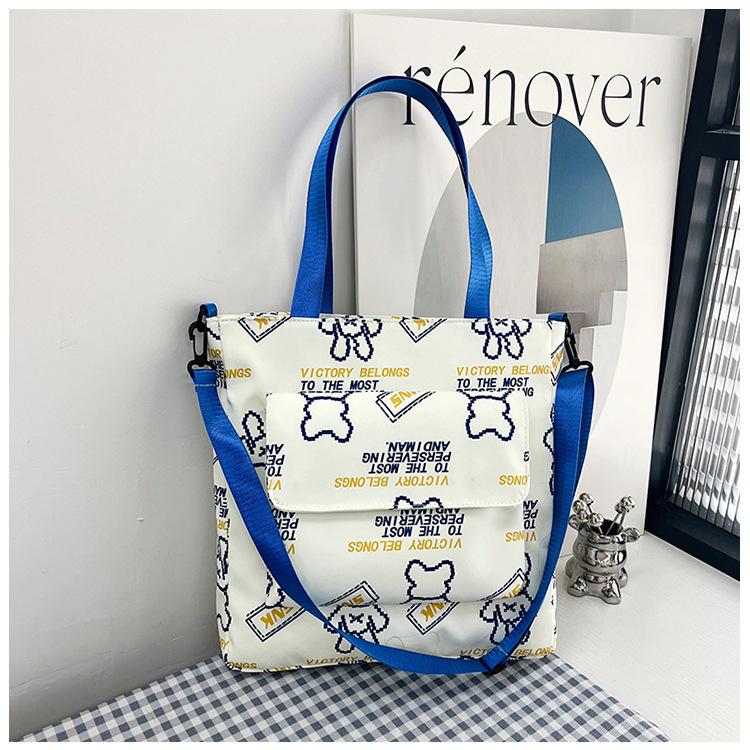 

Модна сумка через плече жіноча сумка універсальна сумка для студентів коледжу сумка для студентів повсякденна сумка з принтом ведмедя сумка для репетиторів синій