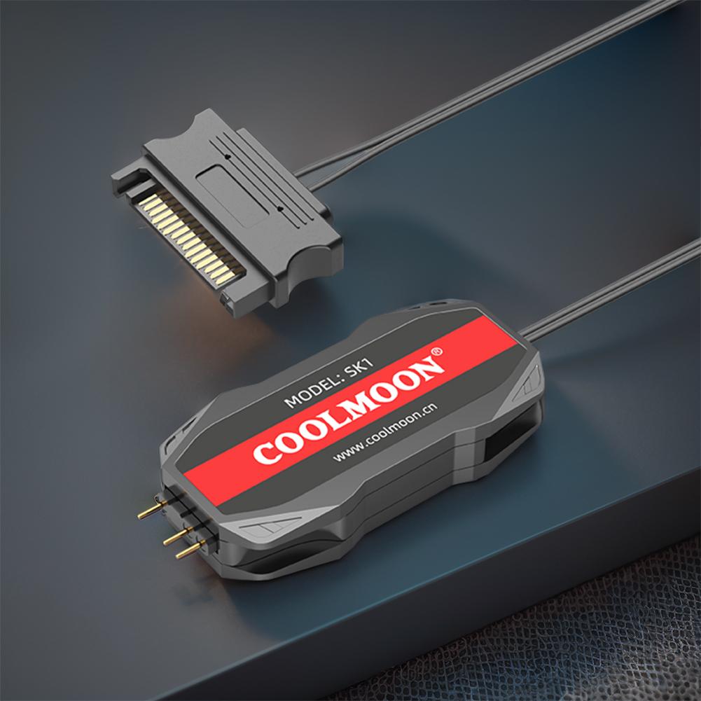 ARGB Controller Cable ARGB 5V 3PIN To SATA LED Color Intelligent Fan Controller 1 To 4 Sync Motherboard Cable Extension Line