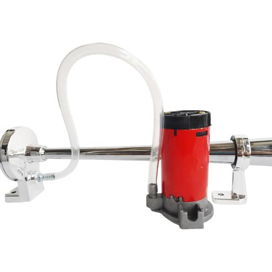 7-Inch Single Trumpet Air Horn Zinc Alloy 12V/24V 128dB Loud Sound for Cars Trucks Boats Complete Kit with Compressor & Mounting Hardware