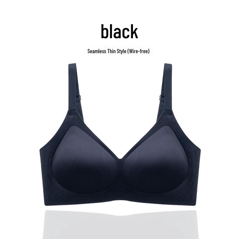 Women's Seamless Push-Up Bra with Side Support, Thin Fixed Cups, and Beautiful Back Design for Full Coverage and Anti-Sagging.