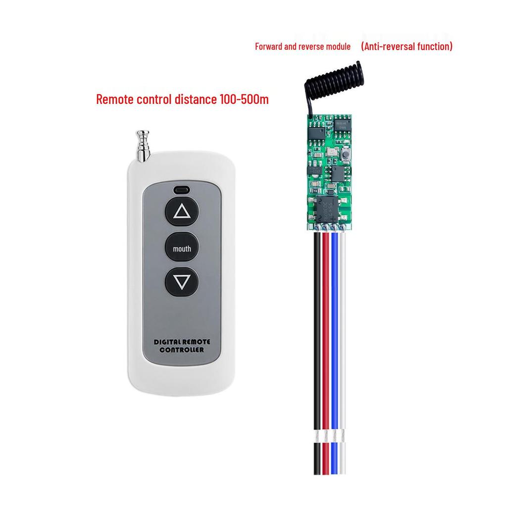 DC Motor Forward/Reverse Remote Control Switch 3.7V-24V with 433MHz Transmitter & Receiver