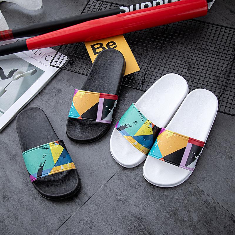Summer Printed Women's Slippers Fashionable Breathable Lightweight Men's and Women's Slippers