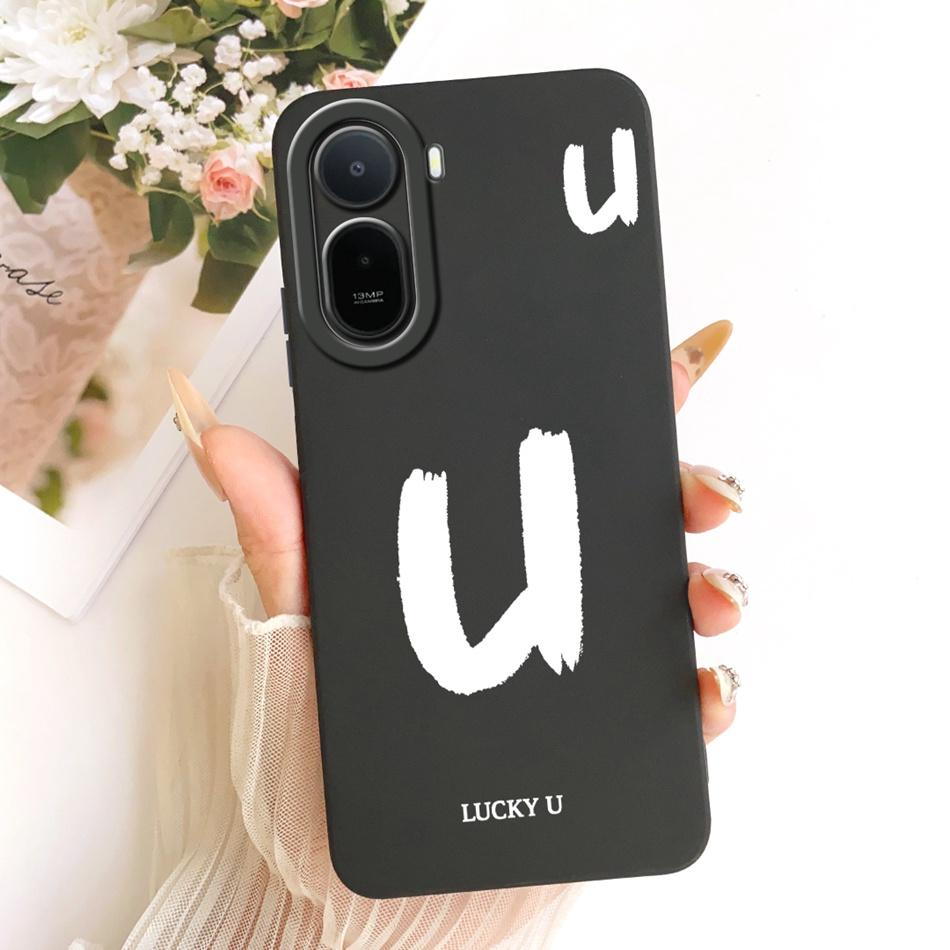 For Xiaomi Redmi A7 Pro 2026 Lucky Initial Letter Phone Case For Redmi A7Pro Soft Silicone Cases Bumpers