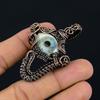 Evil Eye Pendant, 999 Copper Wire Wrapped Gemstone Jewelry, Handmade Pendant, For Mother Day