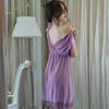 Erotic underwear women's large size European and American sexy pajamas deep transparent mesh nightgown