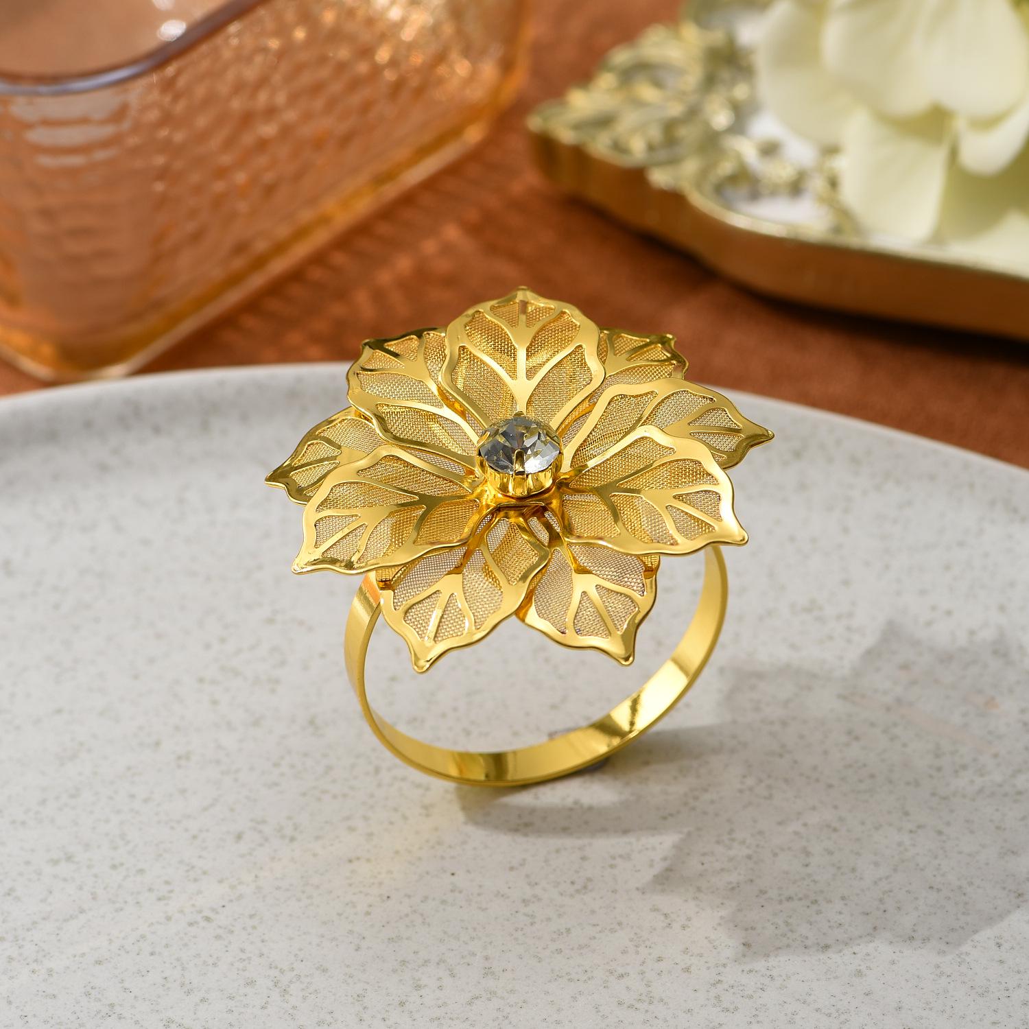 

Rose Gold Metal Mesh Flower Napkin Ring