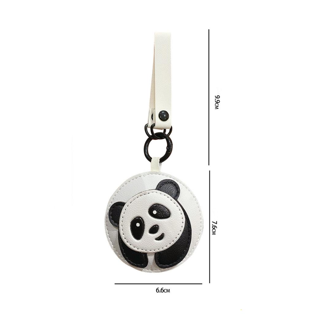 Creative Cartoon Leather Panda Keychain Girl Exquisite Bag Pendant Cute Dog Lion Keychain Car Key Chains for Women
