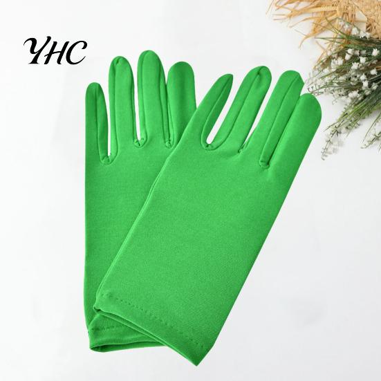 Satin Elastic Gloves 1 Pair Short Thin Dance Breathable Non-slip Solid Color Sweat-absorption Milk Silk Stretch Costume Accessories