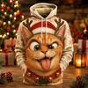 Unisex Kapuzenpullover mit Aufdruck Lustiges Alpaka Weihnachtsmütze Weihnachten Pullover Langarm Kängurutasche Freizeit Winter Feiertag Sweatshirt