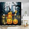 Halloween Pumpkin Bathroom Curtains Cartoon Cute Funny Magic Hat Ghost Broom Bathroom Curtains Party Decor Shower Curtain Fab
