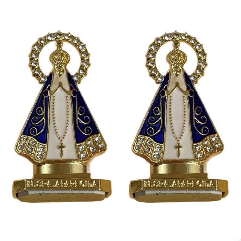 62KD Alloy Ritual Artifact With Precise Engravings Enamel Rhinestones Figurine For Prayer Corner And Collectors' Ornament