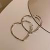 Semplici Orecchini Pendenti a Cuore alla Moda per Donne Ragazze Colore Oro Argento Orecchini in Metallo Liscio Pendenti Gioielli da Matrimonio Regalo
