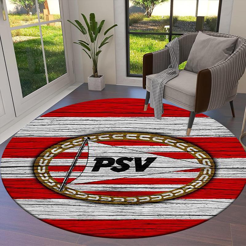 Philips Sport Vereniging Round Area Rug,Carpet Rug for Living Room Bedroom Sofa Playroom Decor,Non-slip Floor Mat