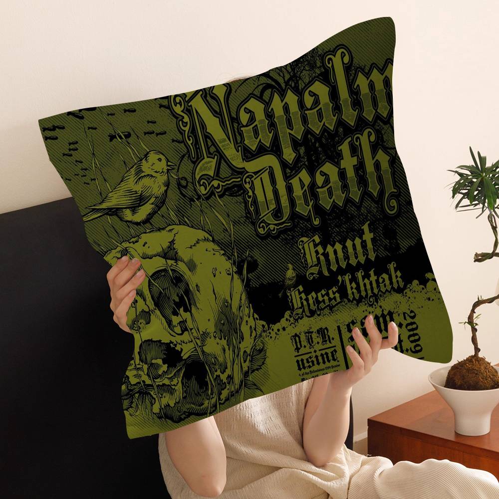 Heavy Rock Band-Napalms-Deaths Pillow Gifts Home Office Furnishings Bedroom Sofa Car Cushion Cover case 45x45cm