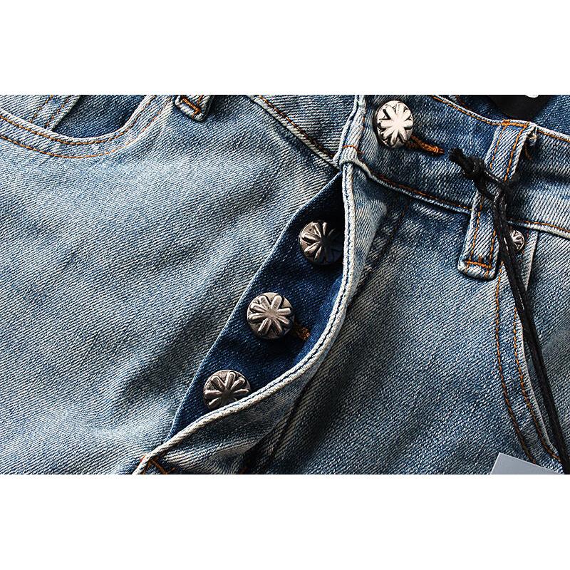 LOSTSHDWS Men's and Women's Spring and Autumn Flared Elastic Jeans Couple Jeans