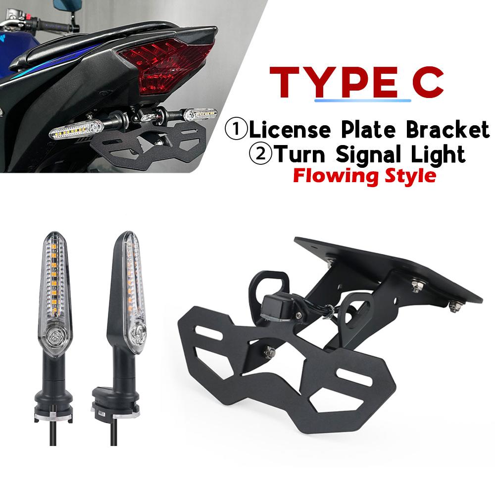 YZF-R3 YZF-R25 License Plate Bracket LED Flowing Turn Signals For Yamaha MT-03 MT-25 YZF R3 MT25 Tail Tidy Fender Eliminator Kit
