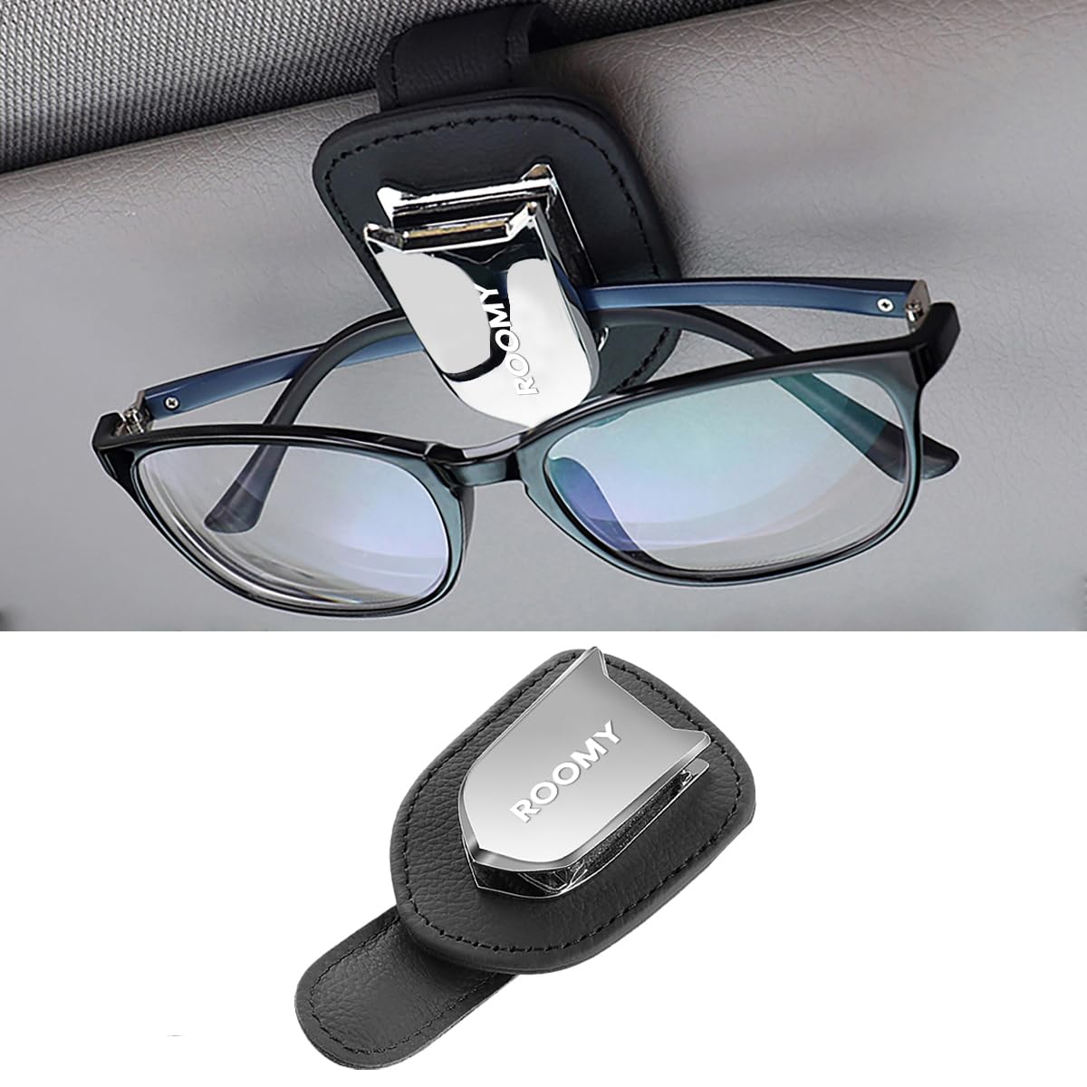 Leather Sunglasses Holder with Roomy Car Glasses Holder for ROOMY Customer and M900a Safe Driving Car Protects Easy Car 1 Piece for Roomy [Roomy чёрный
