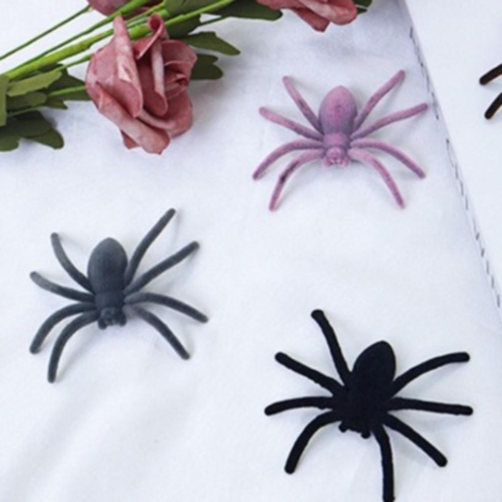 10PCS Simulation Fake 3D Spider Toy Realistic Artificial Spider Halloween Party Decor