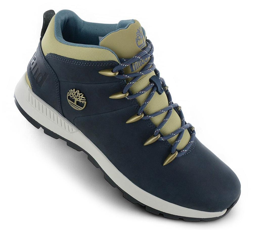 Timberland מגף אמצעי טרקר ספרינט - נעלי חורף לגברים מגפיים עור כחול TB0A6AKV-EP1 מקורי