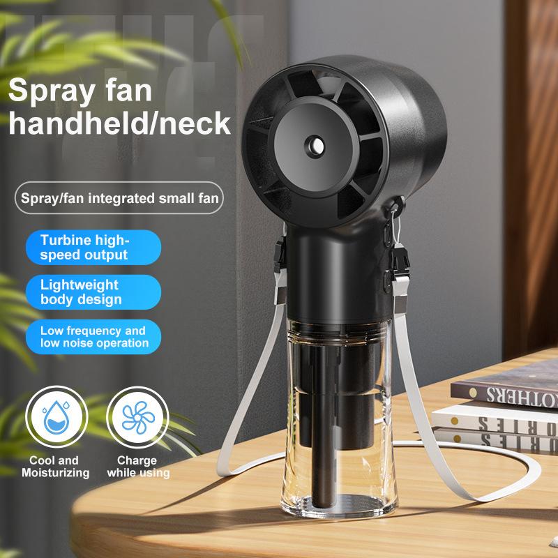 New Models Handheld Fan Portable Mini Fan Desktop Fan USB Rechargeable Portable Humidifier Mist Hang Cooler For Office Home Dorm