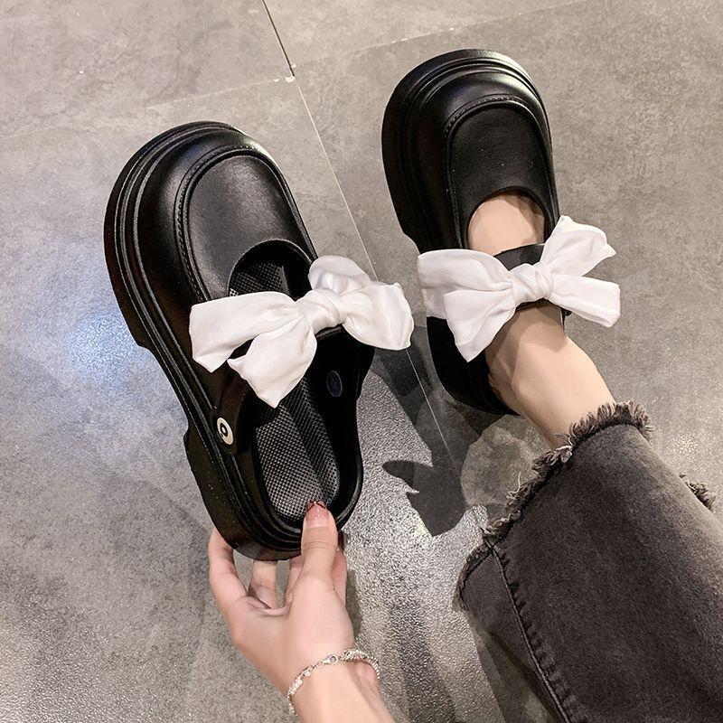 Thick-soled muffin bottom sweet casual women's bag head women's shoes summer new bow small fragrant sandals women