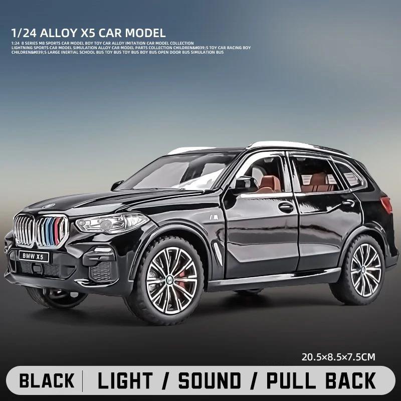 1/24 BMW X5 Alloy Car Model Diecast Car Sound Light Car Lovers Collection Kids Birthday Gift Metal Boys Toys Fashionable Ornaments