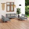 Day and Night - Day and Night Garden Furniture Set 6 Pieces Solid Gray Pine Wood
