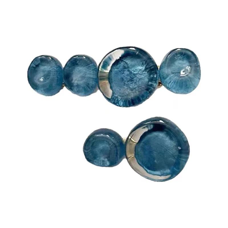 2 Stück Transparente ovale Klammer Haarspange Kantenklammer Haiklammer Seite gerade Klammer hochwertige Haarspange Ponyklammer Haarschmuck