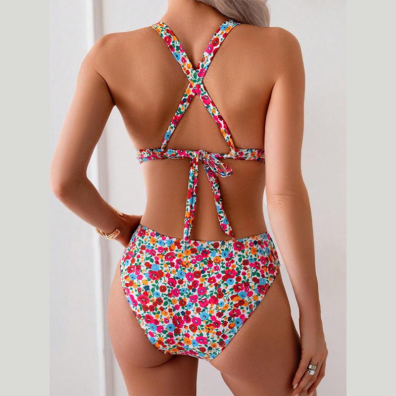 2025 European & American Sling Print Bikini: Elegant Women's Sexy Swimwear