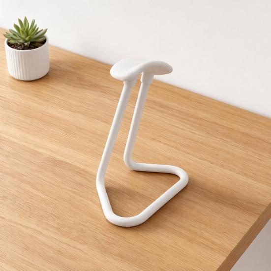 3D Printed Headphone Stand, Simple Headset Holder with Triangular Stable Base, Universal Headphone Rack for Gaming Desktopsand Study Desks