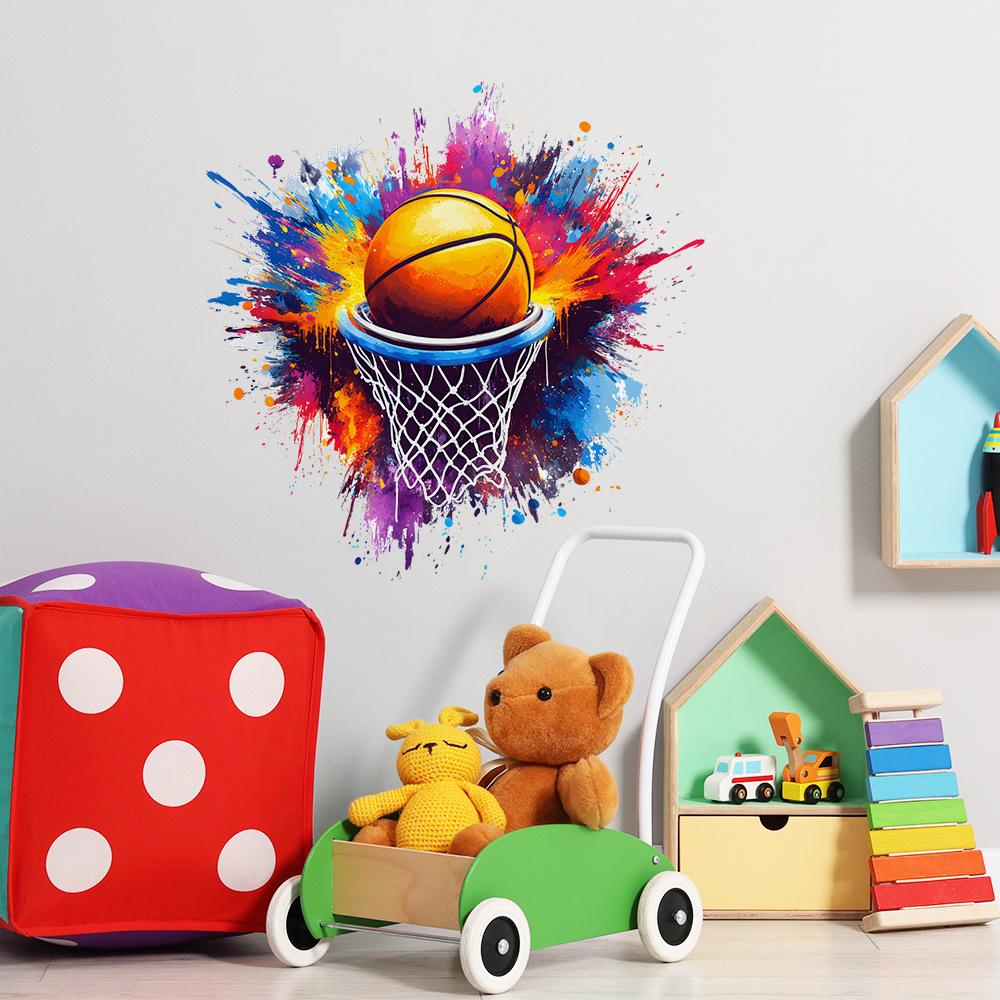 Painted Paint Basketball Baskets Bedroom Living Room Home Beautification Decoration Wall Stickers