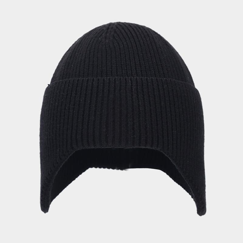 Autumn and winter new outdoor cold-proof ear protection knitted hat men's and women's simple solid color dome pullover hat warm hat tide