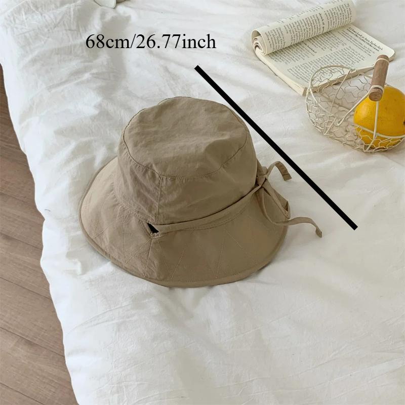 Kapelusz rybacki sznurowany, damski, lekki, chroniący przed wiatrem, z liny, przeciwsłoneczny, z daszkiem