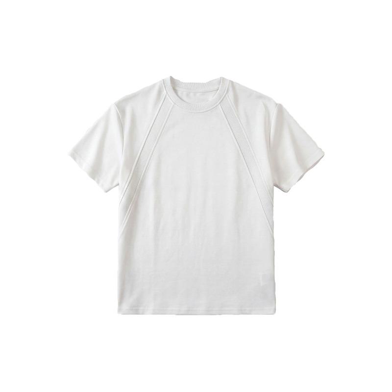 Herren locker farbblockiertes kurzärmeliges T-Shirt.