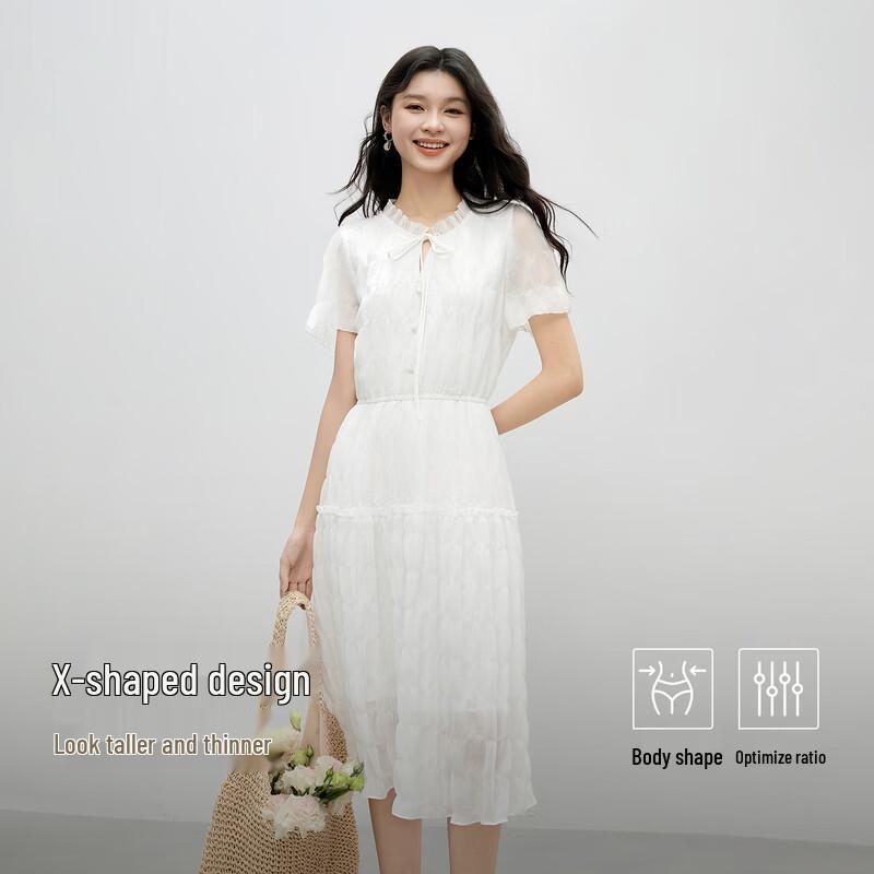 

Элегантное плиссированное шифоновое платье с V-образным вырезом M