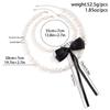 IngeSight.Z 2pcs/set Elegant Imitation Pearl Beaded Necklace for Women Gothic Black Large Bow Choker Necklace Party Gift
