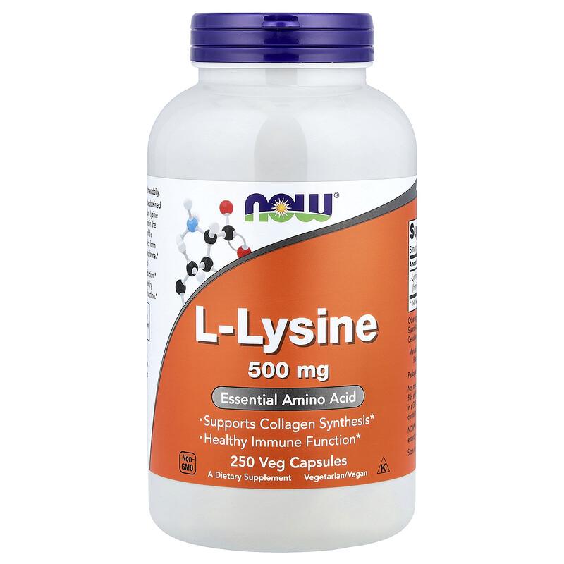 L-Lysine, 500 mg, 250 Veg Capsules