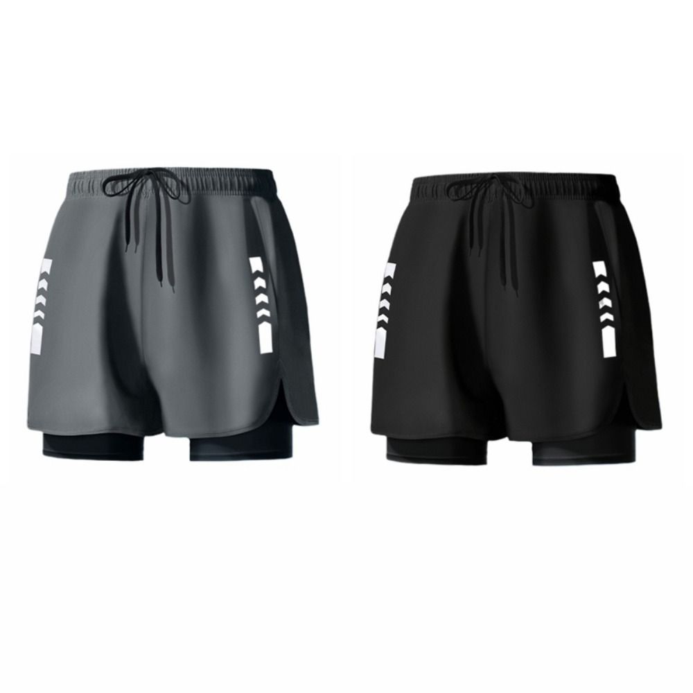 Kurze Hosen Badehosen Shorts Doppellagig Herren Jogginghosen Surfen