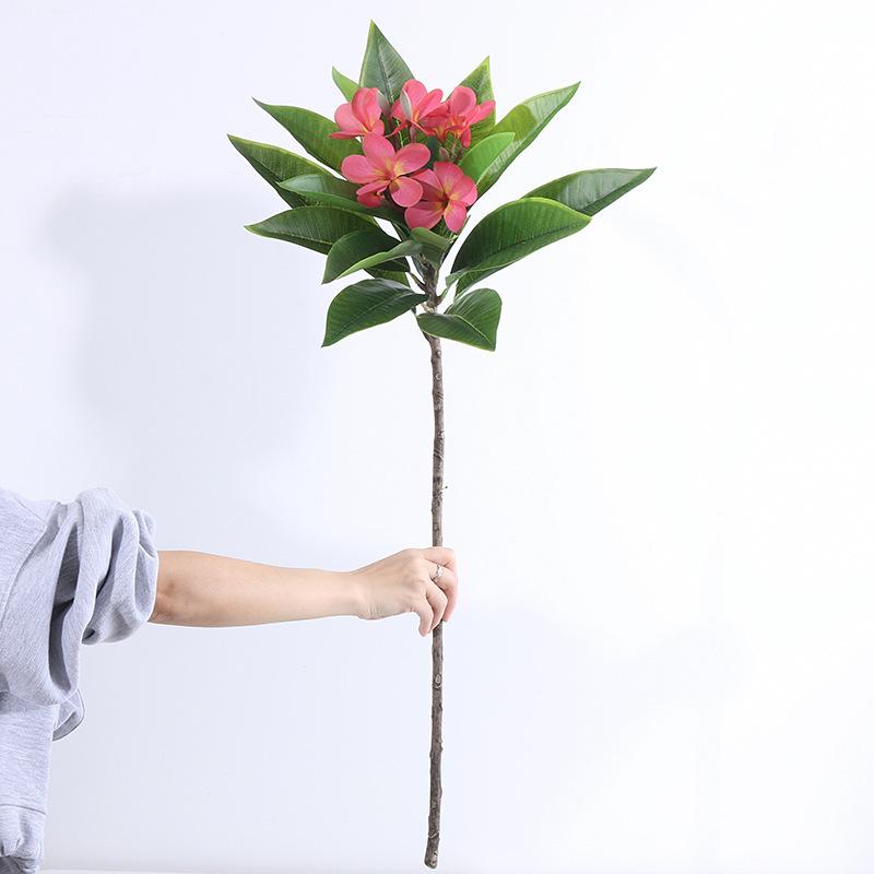 Artificial Frangipani Flower with Long Stems Lifelike Real Touch Artificial Plumeria Flower for Home Party Wedding Bouquet Decor