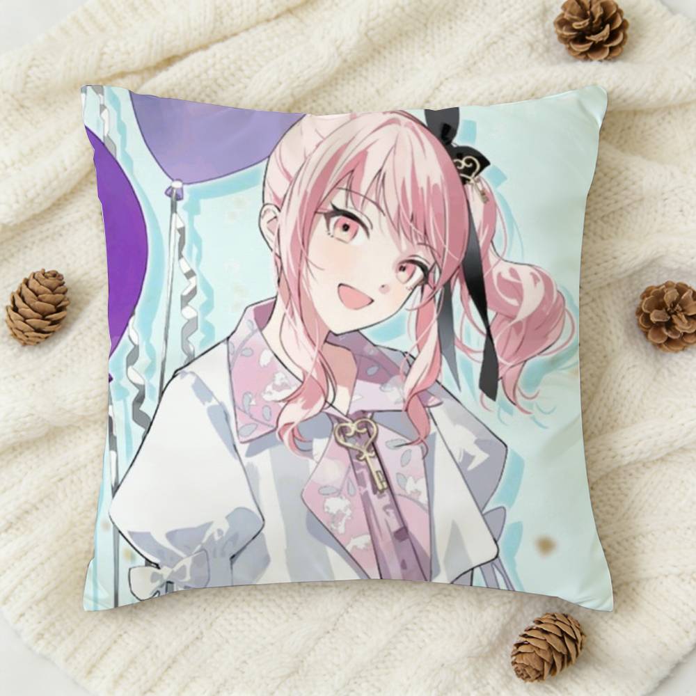 Pc Anime Mizuki Akiyama Cartoon Style Doublesided Printed Square Decorative Cushion Cover for Sofa Living Room Home Decor