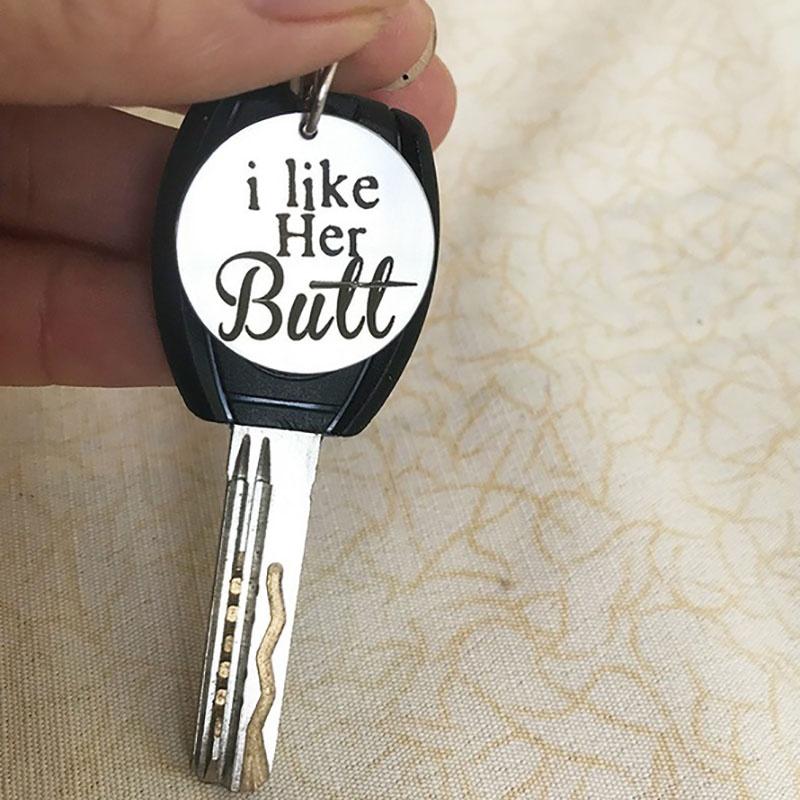 Stainless Steel Cute Couple Keychain Love Key Ring Gift For Boyfriend Girlfriend With Premium Quality Polished Finish